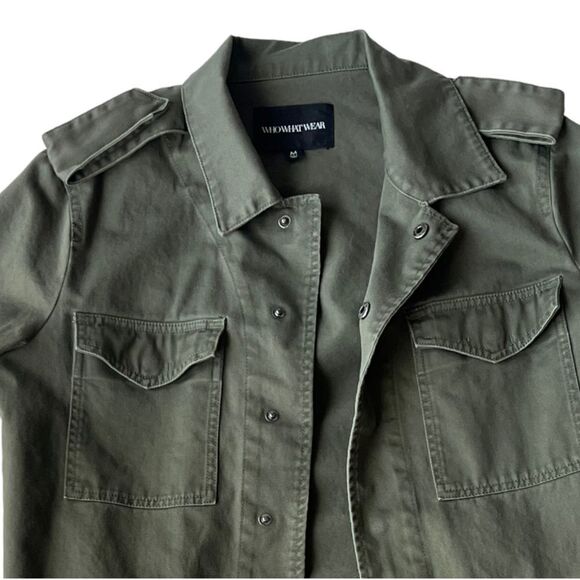 WHO WHAT WEAR Oversized Military Canvas 100% Cotton Jacket M - Picture 8 of 12